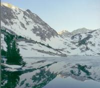 Mount Abbot reflected in Ruby Lake