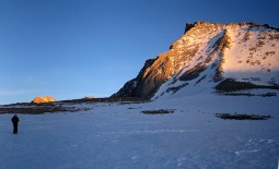 Returning at sunset from Mount Tyndall